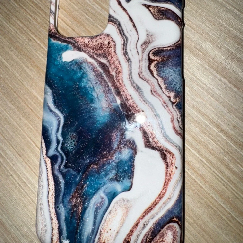 iPhone 11 Pro phone case Blue/Gold/Teal Marble